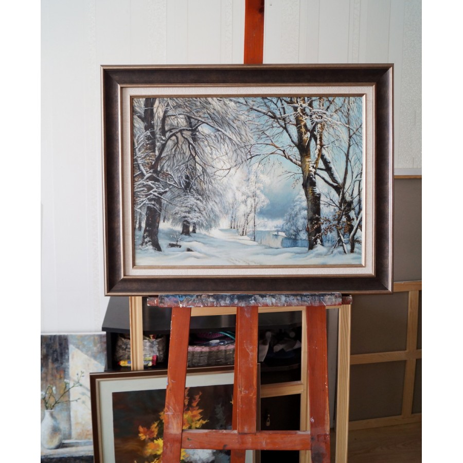 Лес зимой. Anders Andersen-Lundby 1882г. Копия.